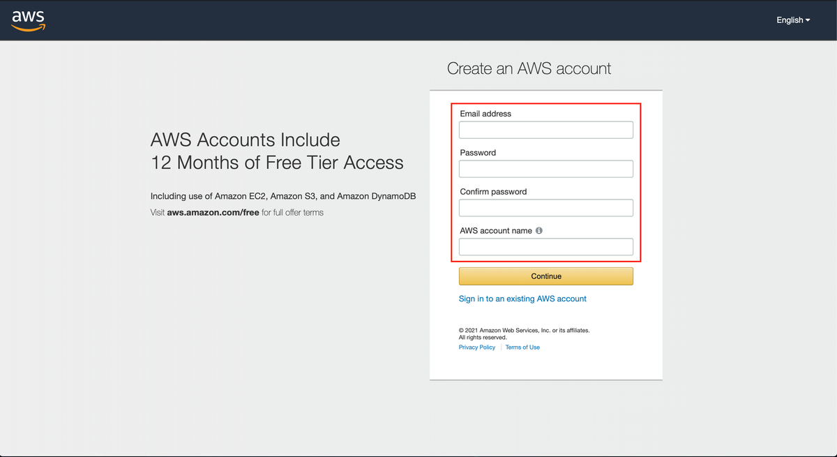 Create an AWS account